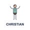 christion musician icon. Element of music style icon for mobile concept and web apps. Colored christion music style icon can be us