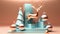 Christmas 3d rendering scene podium splay Xmas objects abstract background decoration holiday card merry design celebration