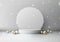 Christmas 3D White Podium Decoration with Balls and Snow