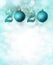 Christmas abstract background with blue glistening balls