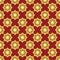 Christmas abstract pattern. Seamless pattern with star cookies and snowflakes on a red background. Geometric simple festive