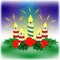 Christmas advent candles. Baner symbol of the holiday. Greeting card.