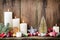 Christmas Advent candles with festive decor
