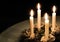 Christmas advent wreath with burning candles