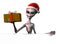 Christmas Alien with Sign Edge - with clipping path