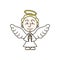 Christmas angel decoration vector design.