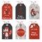 Christmas animals New Year and Christmas cards. Stylish tags