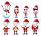 Christmas Animated Characters Vector Pack on Background