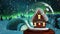 Christmas animation of Christmas house in snowy landscape