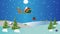 Christmas animation of Santa flying in a sleigh over the snow