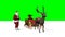 Christmas animation - santa, reindeer, sleigh - green screen