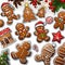 Christmas anime characters transformed into gingerbread cookies