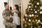 Christmas and Army. veteran and his daughter for christmas