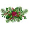 Christmas arrangement with red Poinsettia plant isolated