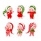 Christmas babies with different emotions in various festive cost
