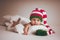 Christmas baby girl newborn in hat