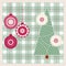 Christmas background with balls, snowflakes and a star, Modern xmas pattern. Embroidery stylization