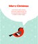 Christmas background with bird speech bubbles