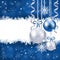 Christmas background in blue and silver with copy space