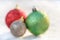 Christmas background with blurred ornament balls