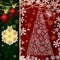 Christmas background with Christmas balls, decor elements and snowflakes