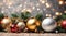 christmas background with christmas decorations, christmas background, christmas gifts on abstract background