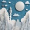 christmas background. christmas and new year background with moon. 3 d illustration.