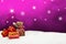 Christmas background - Christmas tree - gifts - pink - Snow