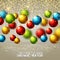 Christmas background with colorful balls. Vector