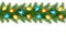 Christmas background with colorful garland and fir branches