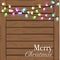 Christmas background with colorful light. Planked wood background