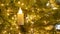 Christmas Background. Composition with fir branches and electric burning. Defocused background. Happy new year concept