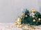 Christmas background with copy space. Gold tone