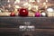 Christmas background with decorations, celebration balls on wooden board