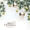 Christmas Background with Decorative Hanging Ornaments