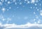 Christmas background design of snow falling winter season