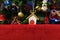 Christmas background with fragment of ornate Christmas tree