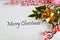 Christmas background, gift and elegant twig. Festive decoration frame, elegant branch for creative decoration of significant