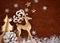 Christmas background with gold deer