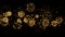 Christmas Background Golden Fireworks 3D Rendered Shining Sparkles
