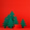 Christmas background with one cylinder podium and scene with 3d rendering for presentation gifts, cosmetics, goods in red color.