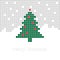 Christmas background with pixel Christmas tree.