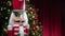 Christmas background with a rotating nutcracker