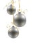 Christmas background with silver baubles on white background