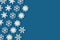 Christmas background. Snowflake pattern. White snowflakes on blue. Snow. Winter mood. Conceptual abstraction. Styrofoam