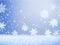 christmas background with snowflake and snow dreamy frozen style