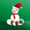 Christmas background with snowman and gift box