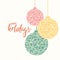 Christmas background with stylized Christmas balls Hanging. Vintage color