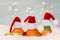 Christmas background with tangerines and measuring meter.