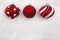 Christmas Background with three Baubles